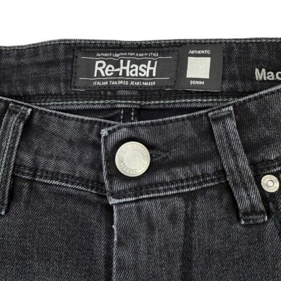 RE-HASH Rubens-Z 5 pocket Slim Fit Jeans Men's Size 32 x 30 Black - Picture 4 of 7